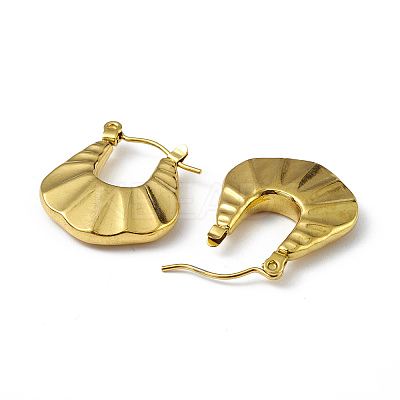 Ion Plating(IP) 304 Stainless Steel Twist Teardrop Thick Hoop Earrings for Women EJEW-I284-11G-1