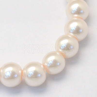 Baking Paint Pearlized Glass Pearl Round Bead Strands HY-Q330-8mm-41-1