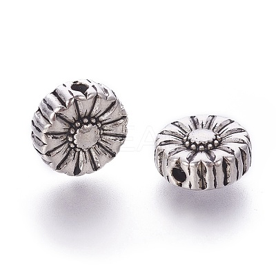 Tibetan Style Alloy Flower Beads X-TIBEP-GC190-AS-RS-1