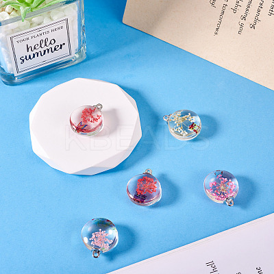 5Pcs Transparent Glass Pendants GLAA-TA0002-83-1