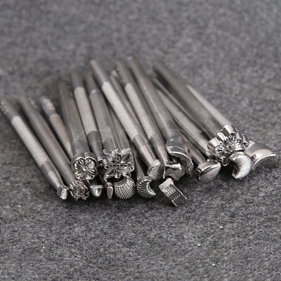 Chrome Vanadium Alloy Steel Leather Different Shape Stamp Punch Set PURS-PW0003-064-1