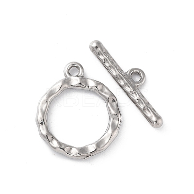 Non-Tarnish 304 Stainless Steel Ring Toggle Clasps STAS-A092-09B-P-1