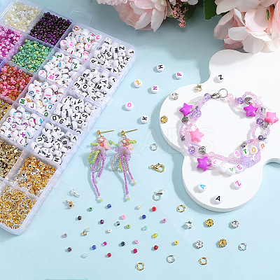 DIY Round Glass Seed Beads Bracelets Making Kits DIY-SP0003-50-1