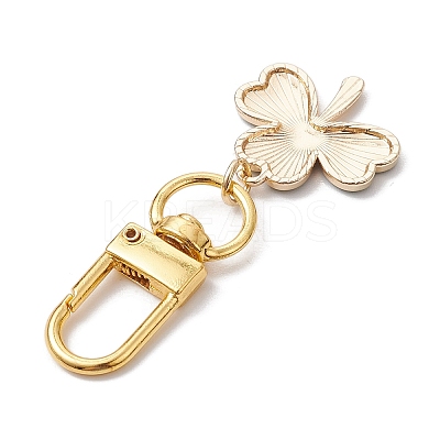 Lucky Clover Alloy Enamel Pendant Decoration HJEW-JM02502-01-1
