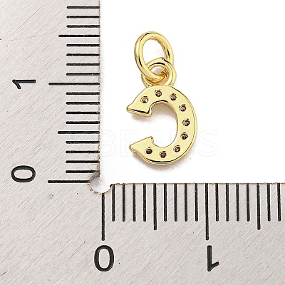 Initial Letter Brass with Cubic Zirconia Charms KK-Q814-26C-G-1
