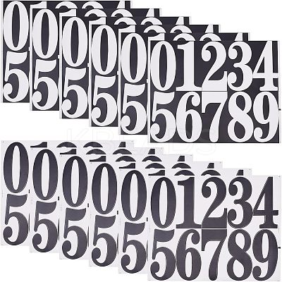 12 Sheets 2 Colors Number 0~9 PVC Waterproof Self-Adhesive Sticker DIY-NB0007-28-1