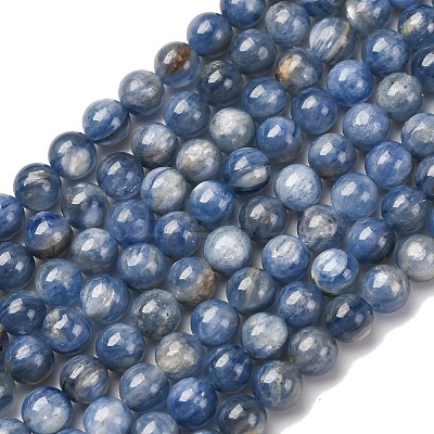 Natural Kyanite/Cyanite/Disthene Round Beads Strands G-O017-6mm-04D-1