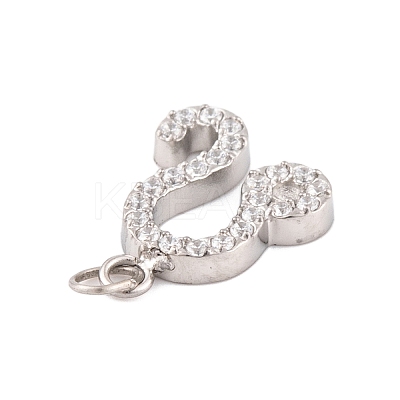 316 Stainless Steel Micro Pave Cubic Zirconia Pendants LS-STAS-K284-01G-P-1