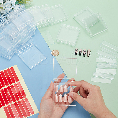 15Pcs Transparent Plastics Hand-wearing Armor Storage Case MRMJ-PH0001-78-1