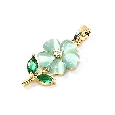 Brass Micro Pave Cubic Zirconia Pendants KK-H089-32G-02-1