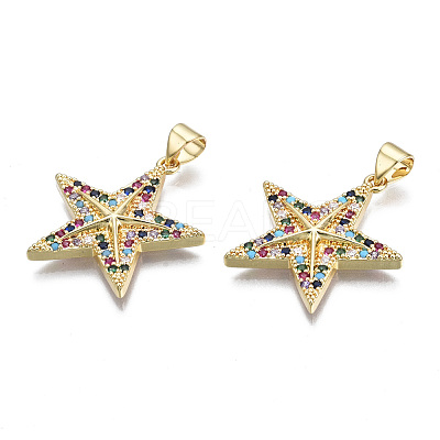Brass Micro Pave Cubic Zirconia Pendants ZIRC-N039-158B-NF-1