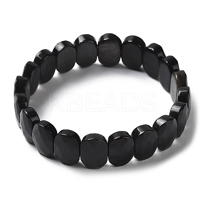 Natural Silver Obsidian Beaded Stretch Bracelet G-E010-01-06-1