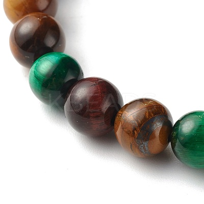 Natural Tiger Eye Beads Stretch Bracelets BJEW-JB06386-1