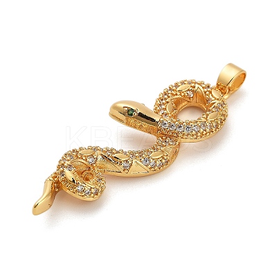 Brass Micro Pave Cubic Zirconia Pendants KK-S503-03G-02-1