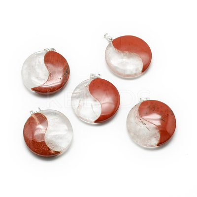Crystal and Red Jasper Pendants X-G-S218-29-1