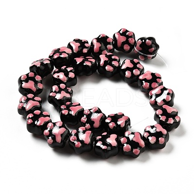 Handmade Printed Porcelain Beads PORC-F005-02B-1