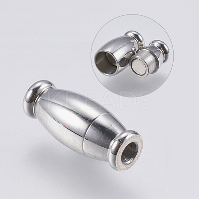 Tarnish Resistant 304 Stainless Steel Magnetic Clasps with Glue-in Ends STAS-O114-018P-1