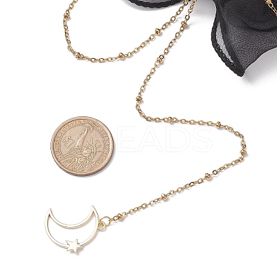 Brass Moon Pendant Necklaces NJEW-JN04810-1