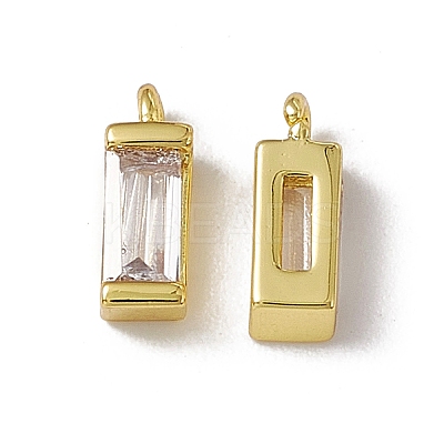 Rack Plating Brass Cubic Zirconia Charms KK-C007-21G-1