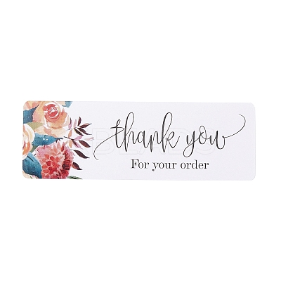 Rectangle with Word Thank You Paper Stickers LS-DIY-B041-28B-1