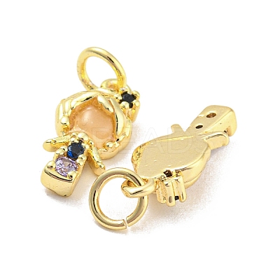 Rack Plating Brass Cubic Zirconia Pendants for Women KK-Q798-01G-1