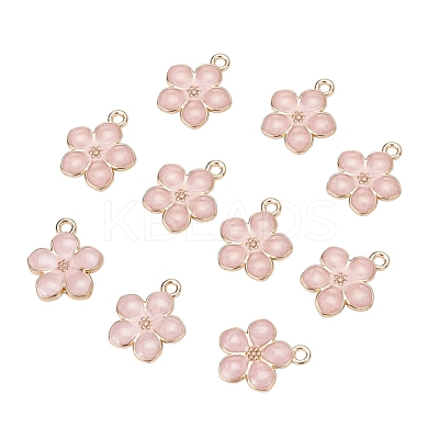 Light Gold Plated Alloy Enamel Pendants X-ENAM-R136-17A-1
