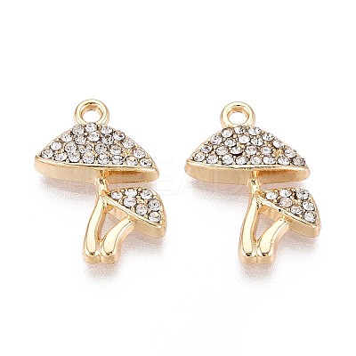Rack Plating Alloy Rhinestone Pendants PALLOY-T091-27A-G-1