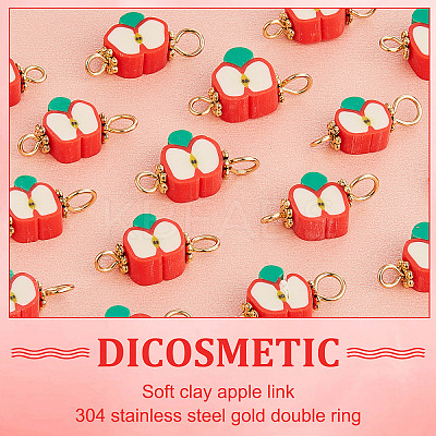 100Pcs Polymer Clay Connector Charms CLAY-DC0001-01-1