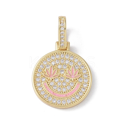 Brass Micro Pave Cubic Zirconia Pendants ZIRC-NH0001-01G-06-1