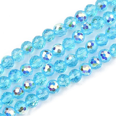 Electroplate Transparent Glass Beads EGLA-B013-02A-AB03-1