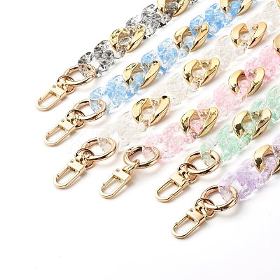 Transparent Spary Paint Acrylic Linking Rings Bag Handles AJEW-BA00092-1
