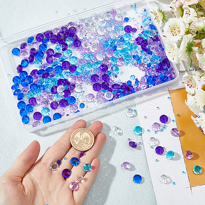 15 Styles Transparent Acrylic Rhinestone Cabochons MACR-SC0001-39-1