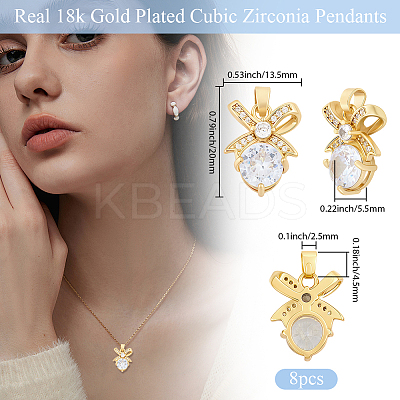 8Pcs Brass Micro Pave Cubic Zirconia Pendants FIND-BBC0004-28B-01-1