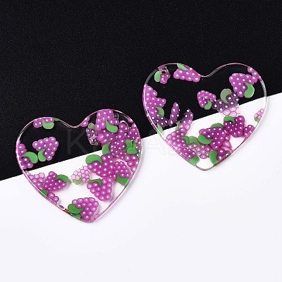 Autumn Theme Transparent Clear Cellulose Acetate(Resin) Pendants KY-T040-56C-1