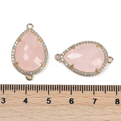 Natural Rose Quartz Faceted Teardrop Links G-B126-03G-01-1