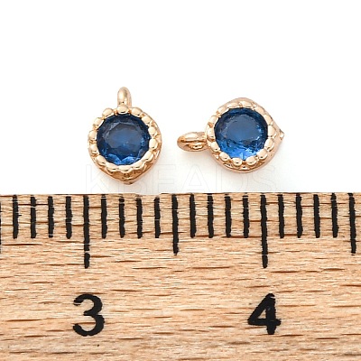 Brass Micro Pave Cubic Zirconia Charms KK-Z089-11KCG-02-1
