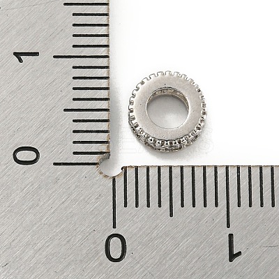 Brass Cubic Zirconia Spacer Beads KKB-L215-014P-1