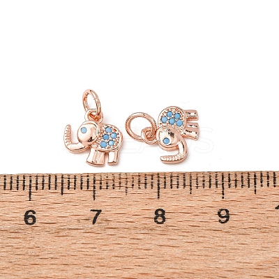 Brass Micro Pave Cubic Zirconia Pendants ZIRC-E124-68RG-1-1