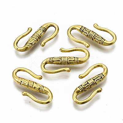 Tibetan Style Alloy S-Hook Clasps TIBE-N011-22AG-RS-1
