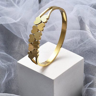 Ion Plating(IP) 304 Stainless Steel Hinged Bangles for Women BJEW-A011-19G-1