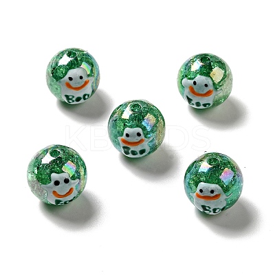 AB Color Transparent Crackle Acrylic Round Beads LS-OACR-A013-03E-1