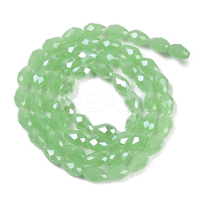 Opaque Solid Color Electroplate Glass Beads Strands EGLA-N013-J8mm-B04-1