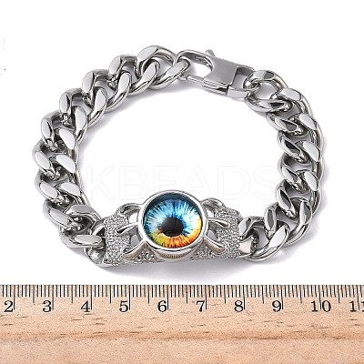 Eye 201/304 Stainless Steel Link Bracelets BJEW-F522-02P-03-1