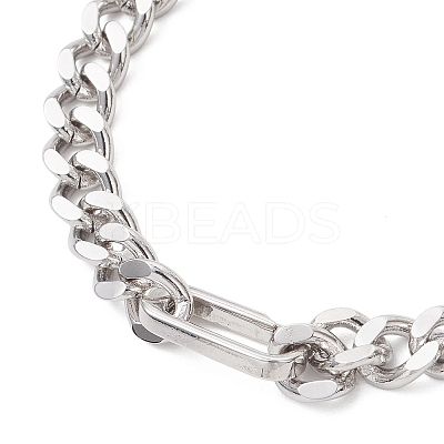 Brass Cuban Link Chain Bracelets for Men Women BJEW-JB13243-1