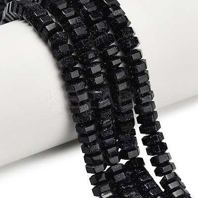 Synthetic Blue Goldstone Beads Strands G-G317-A07-3x6mm-1