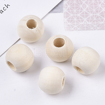 Unfinished Natural Wood European Beads X-WOOD-Q041-04D-1