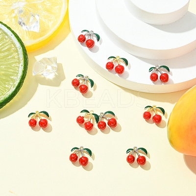 10Pcs 2 Colors Rack Plating Alloy Enamel Pendants FIND-YW0007-10-1
