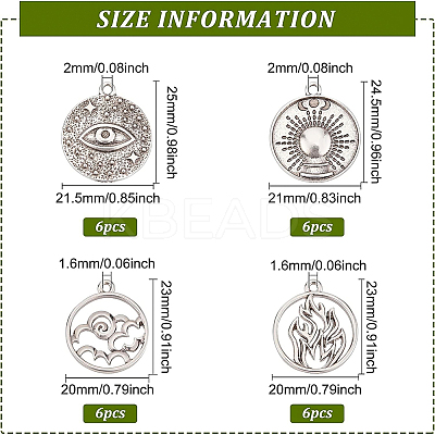 24Pcs 4 Style Tibetan Style Alloy Pendants TIBEP-BC0001-01-1