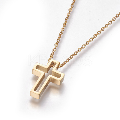 304 Stainless Steel Pendant Necklaces NJEW-F264-05G-1