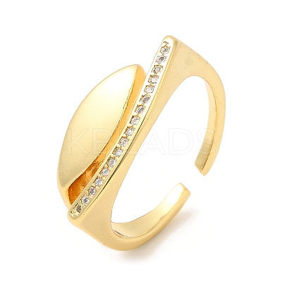 Rack Plating Brass Horse Eye Cuff Rings RJEW-D008-20G-1